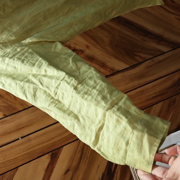 J. Jill Love 100% Linen Button-down Long Sleeve Shirt Women's Size L Petite - Picture 5 of 12